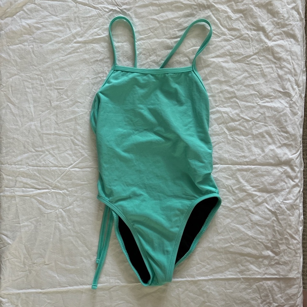 Light blue/green tie back Jolyn bathing suit • “Jackson II” Style • Size 26
